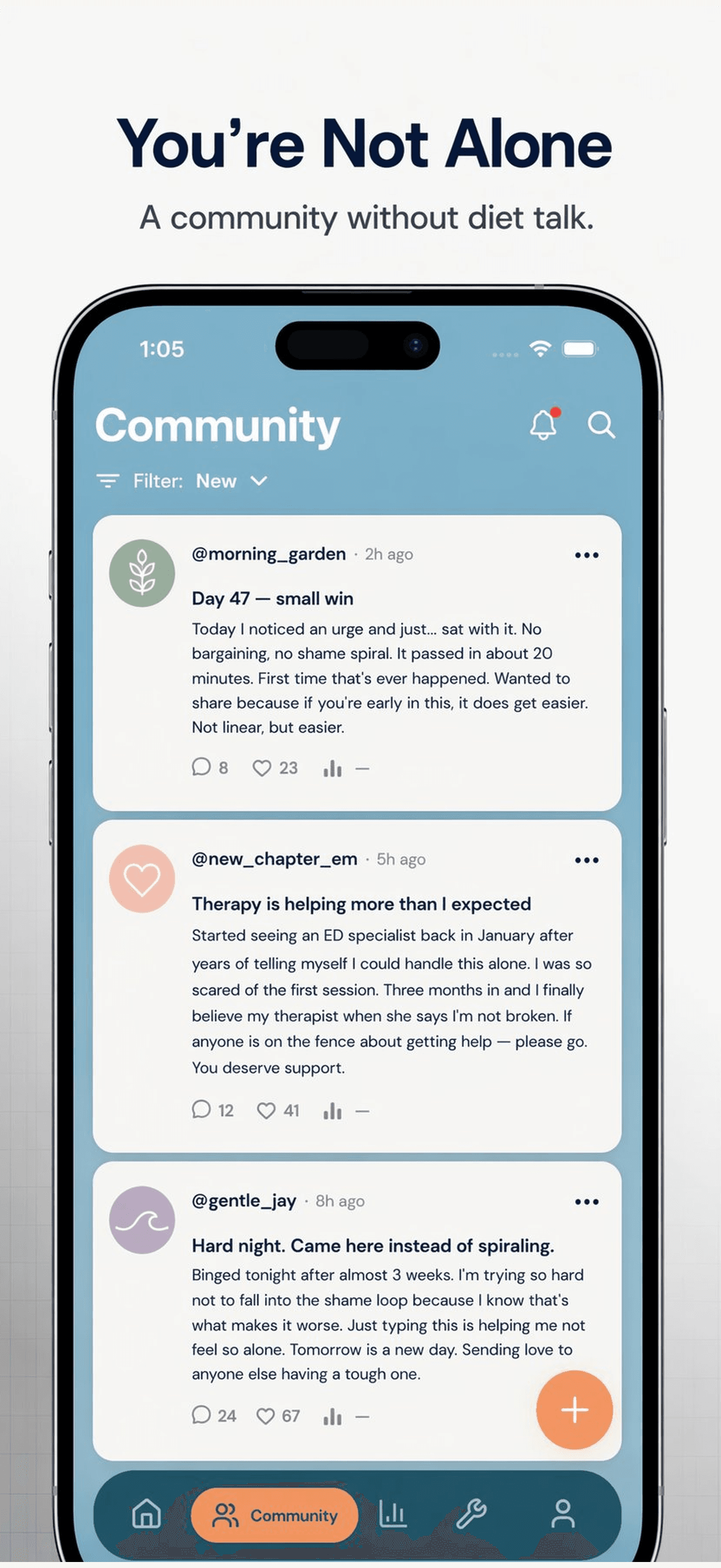 You're not alone — a community without diet talk